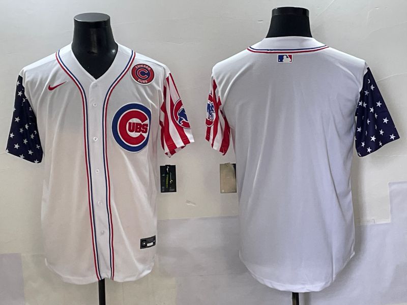 Men 2025 Chicago Cubs Blank White a generation of national flags Joint Name Nike MLB Jersey style 2